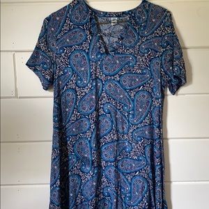 Blue Paisley Old Navy T Shirt Shift Dress